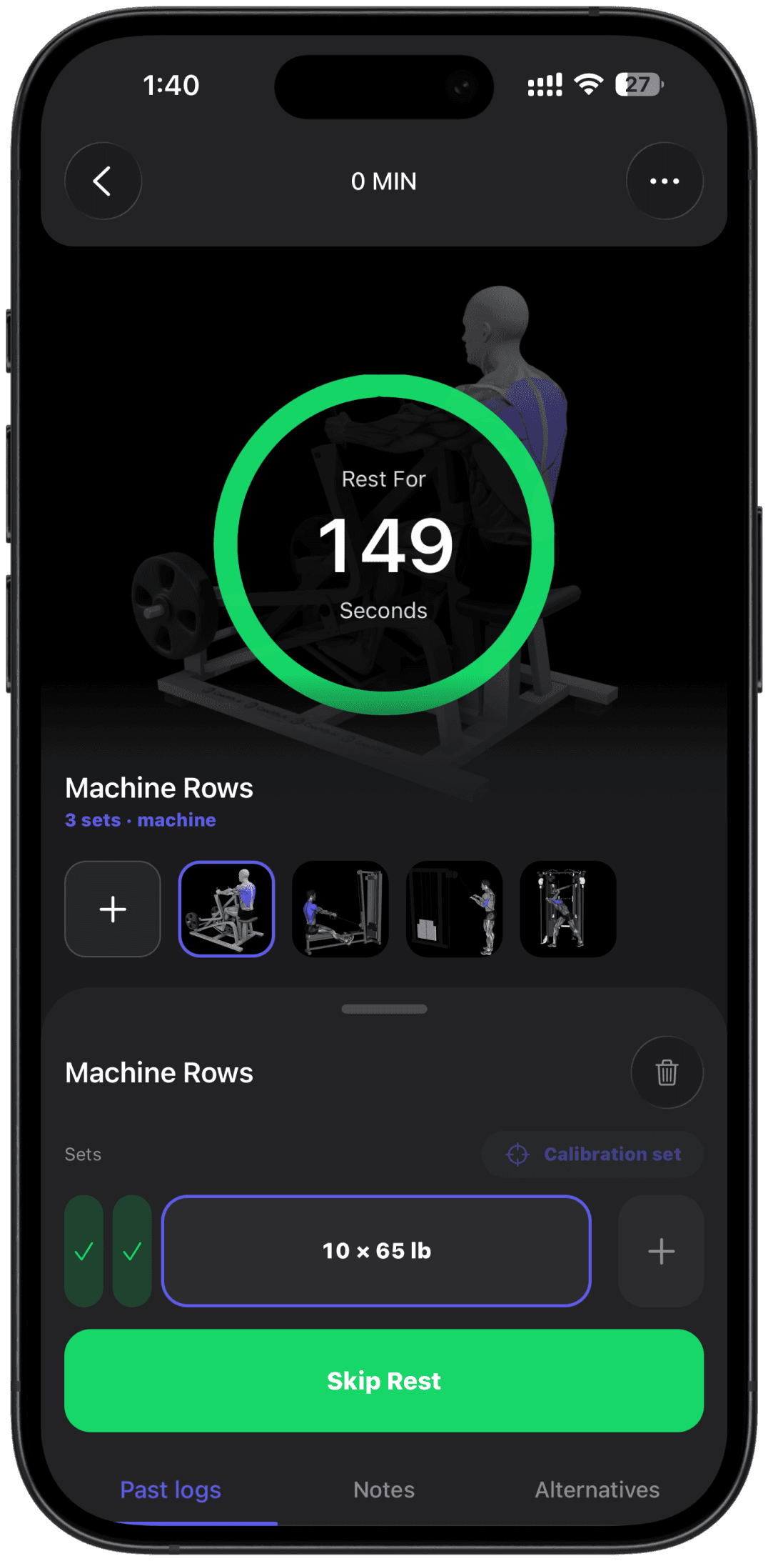 Coachify guided workout with rest timer